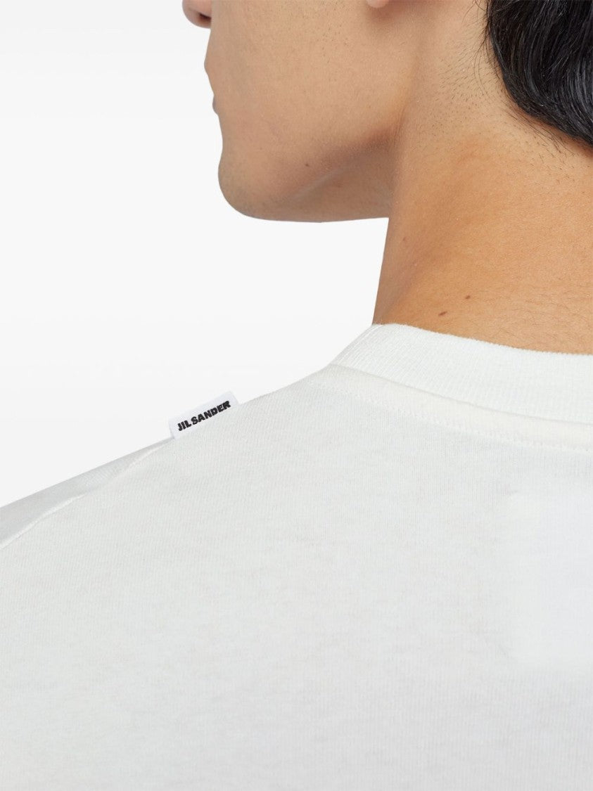 Jil Sander Optic White Cotton Jersey Crewneck T-Shirt