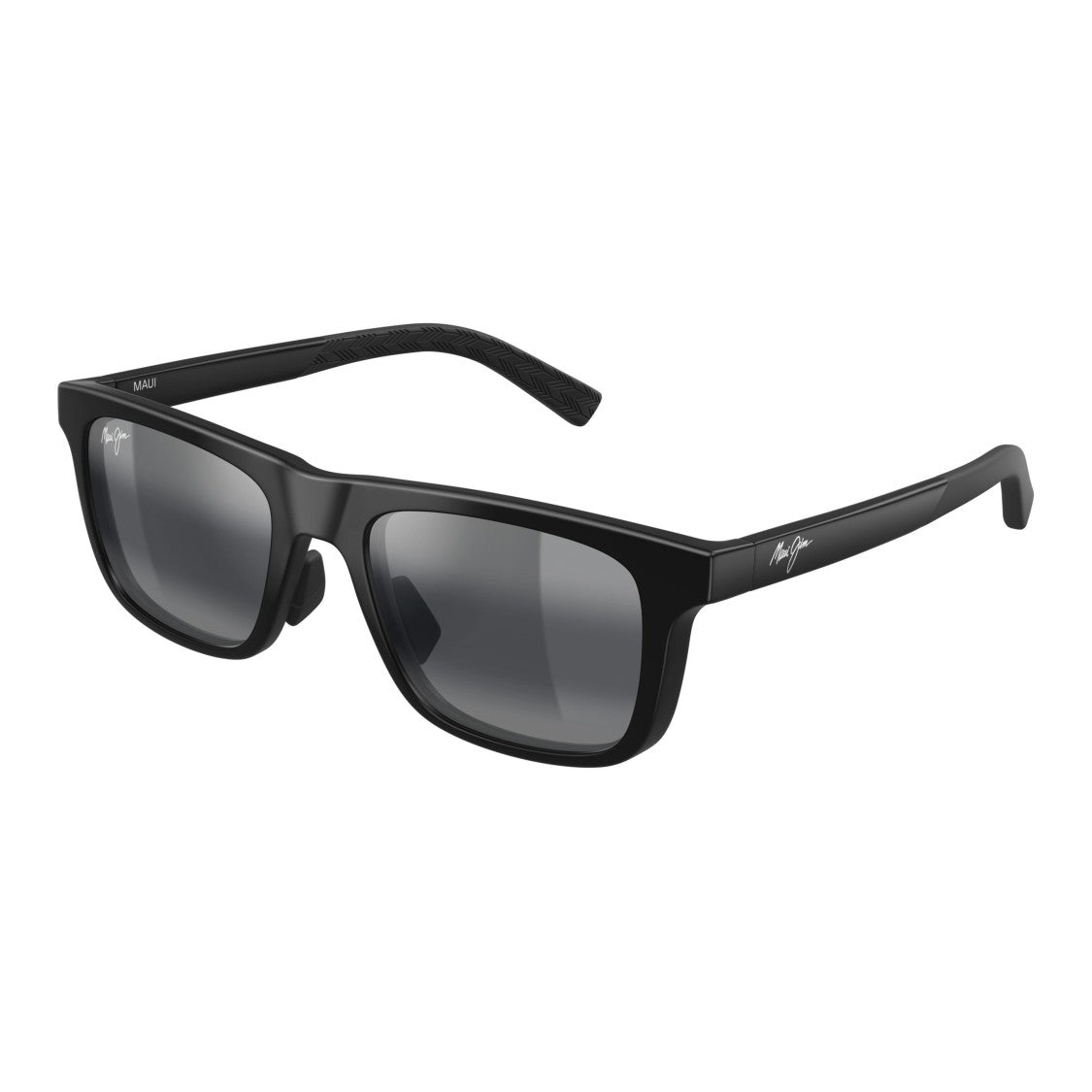 Maui Jim Moaka Rectangular Matte Black Sunglasses With Gradient Lenses