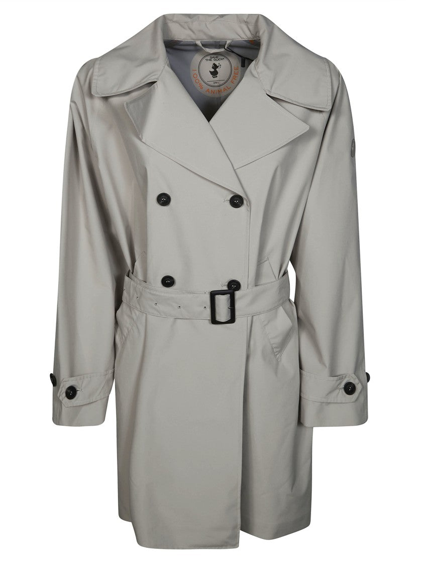 Save The Duck Livia Double Breasted Belted Trench Coat