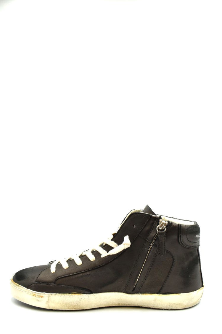 Philippe Model High-Top Black Leather Prhuhe02 Sneakers