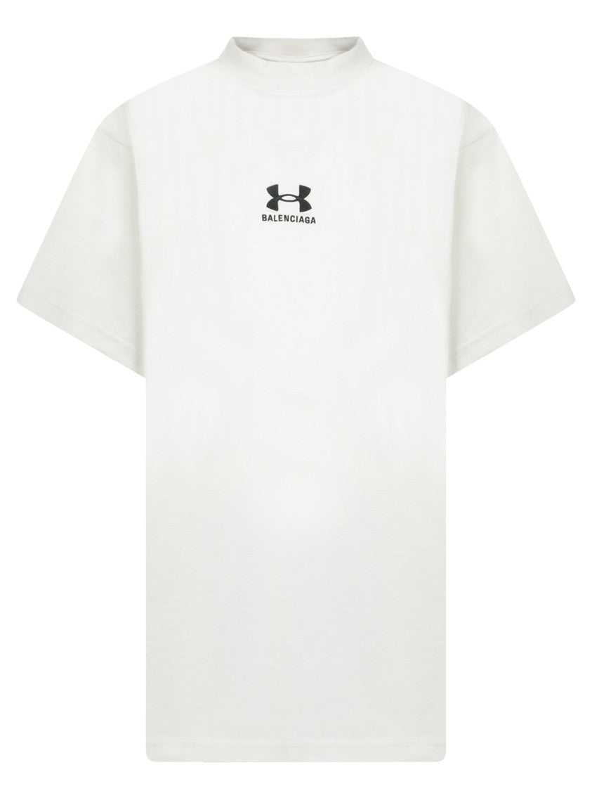 Balenciaga White T-Shirt With Design And Subtle Logo