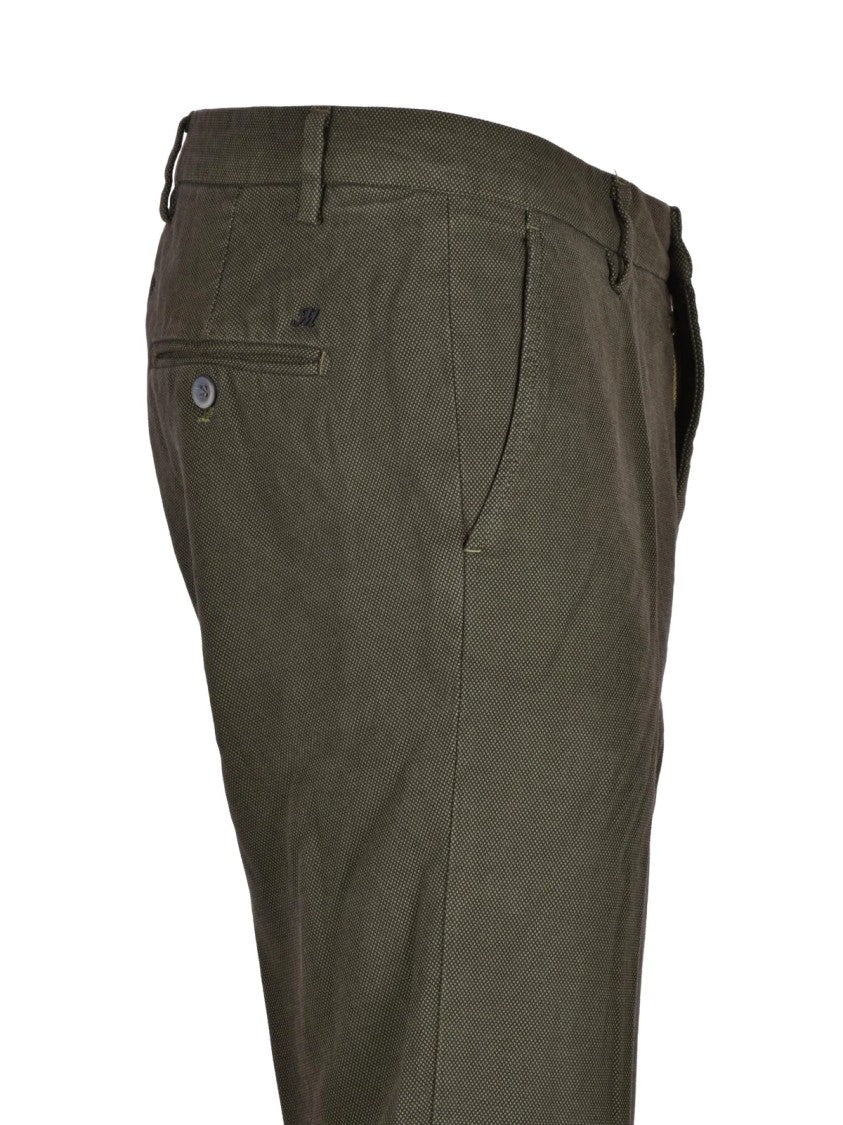 Mason's Military Green Stretch Cotton-Blend Pants