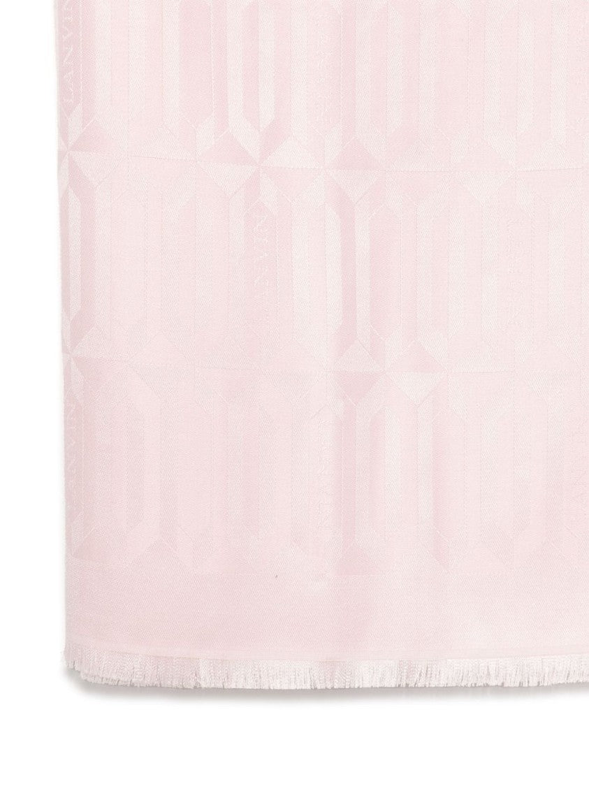 Lanvin Rectangular Pink Scarf With Fringed Edges