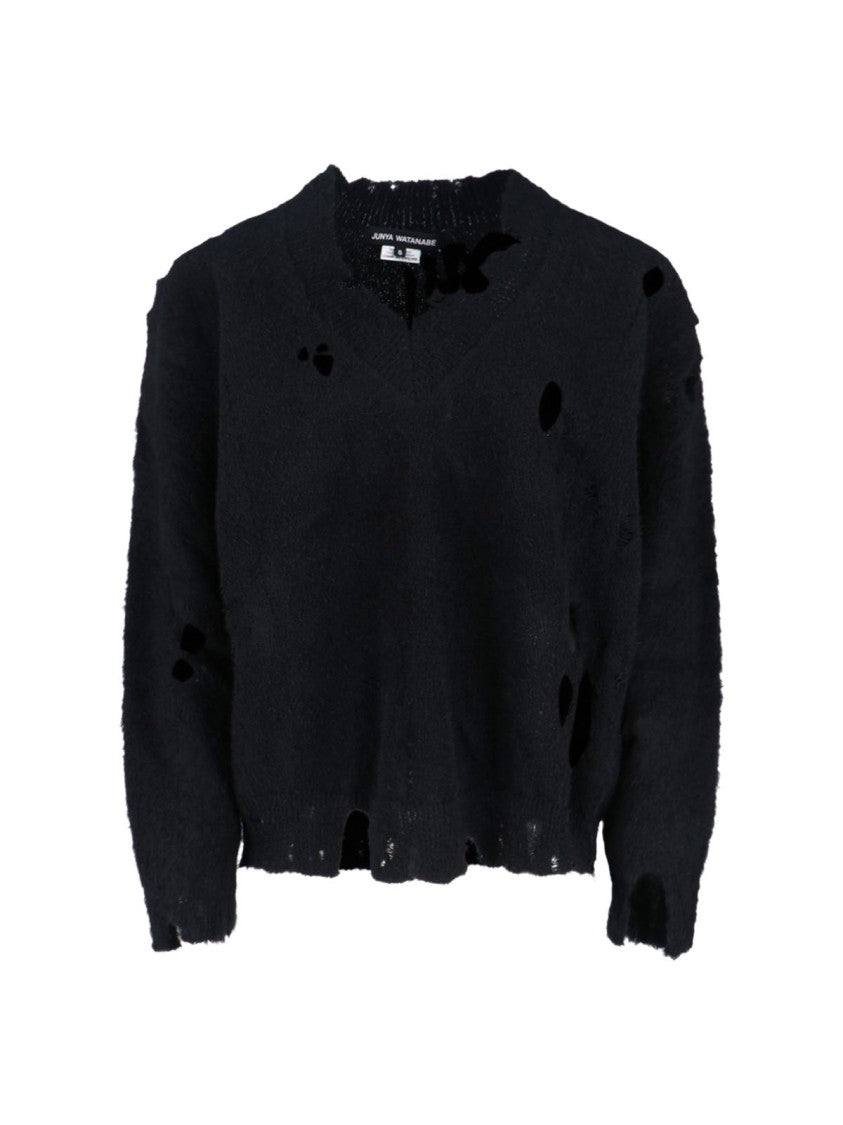Junya Watanabe Classic Knit Black Sweater With Timeless Versatility