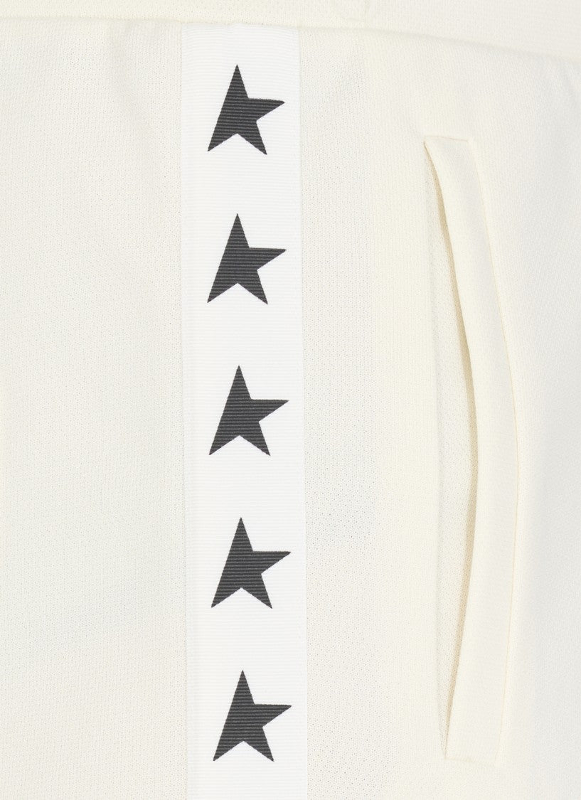 Golden Goose Ivory Pants With Contrasting Logo Band