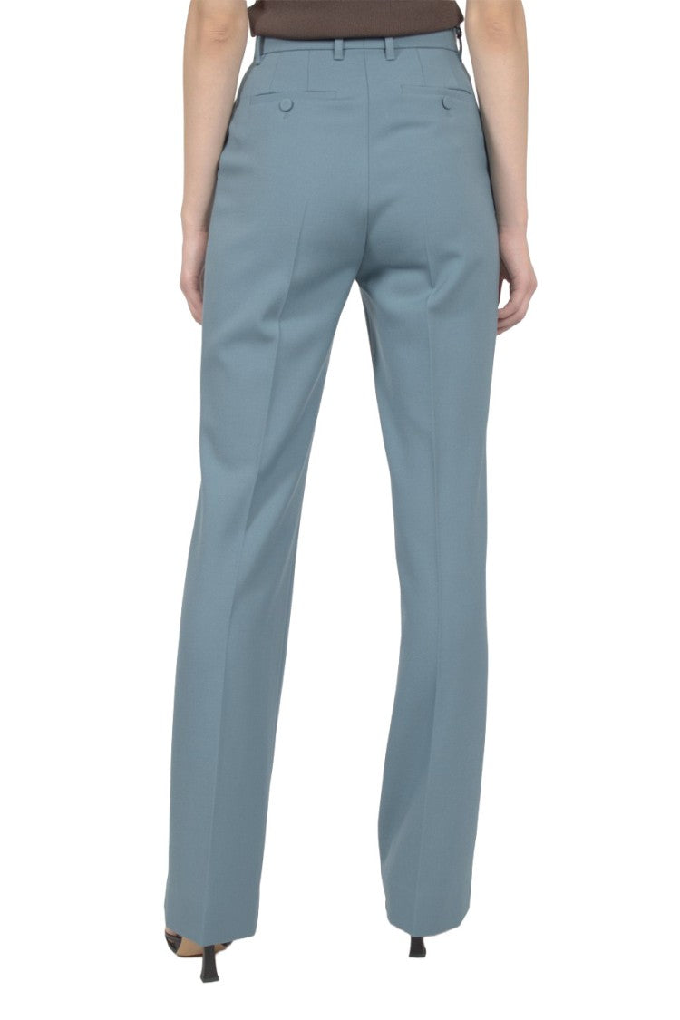 Gucci Sky Blue Cotton-Blend Straight-Leg Pants