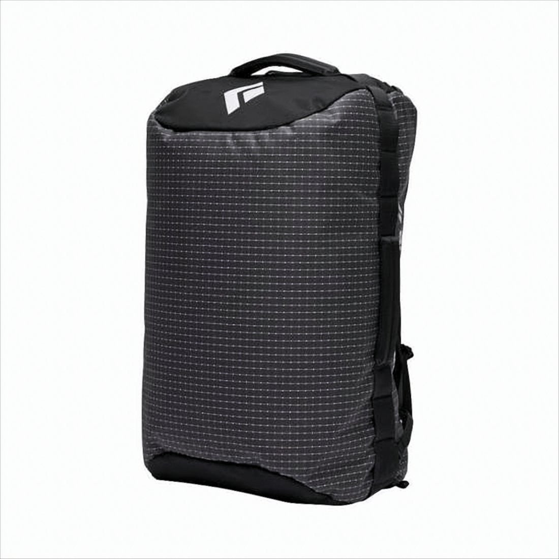 Black Diamond Rectangular Black Backpack With Dark Grid Pattern And Blue Lining