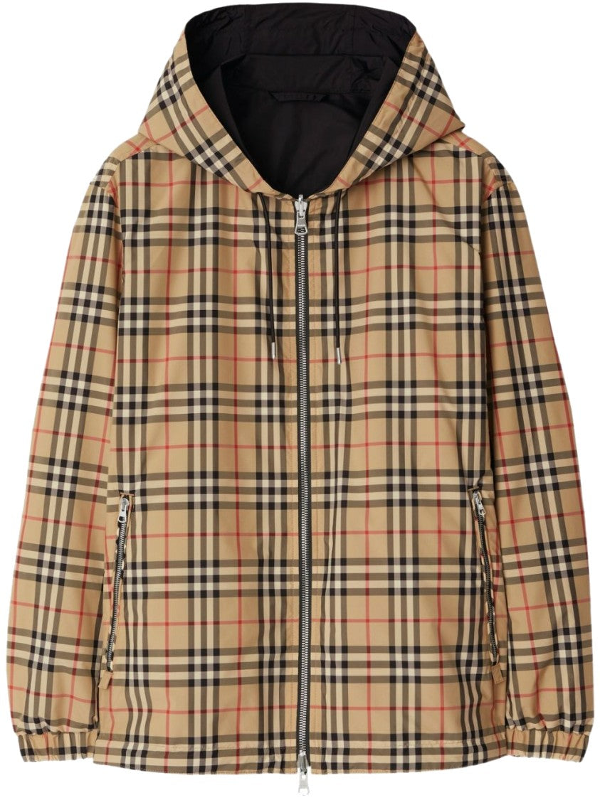 Burberry Vintage Check Jacket With Drawstring Hood