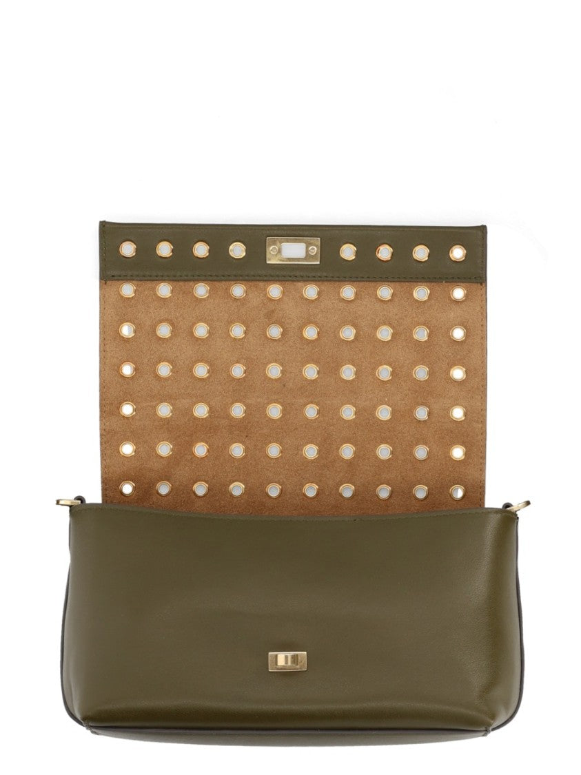 Anya Hindmarch Olive Cow Leather Mortimer Shoulder Bag
