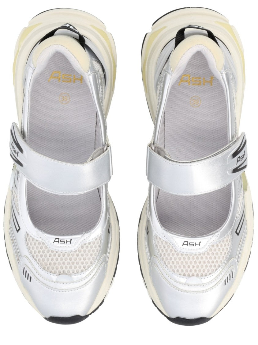 Ash Rolls Polyurethane Metallic Silver Sneakers
