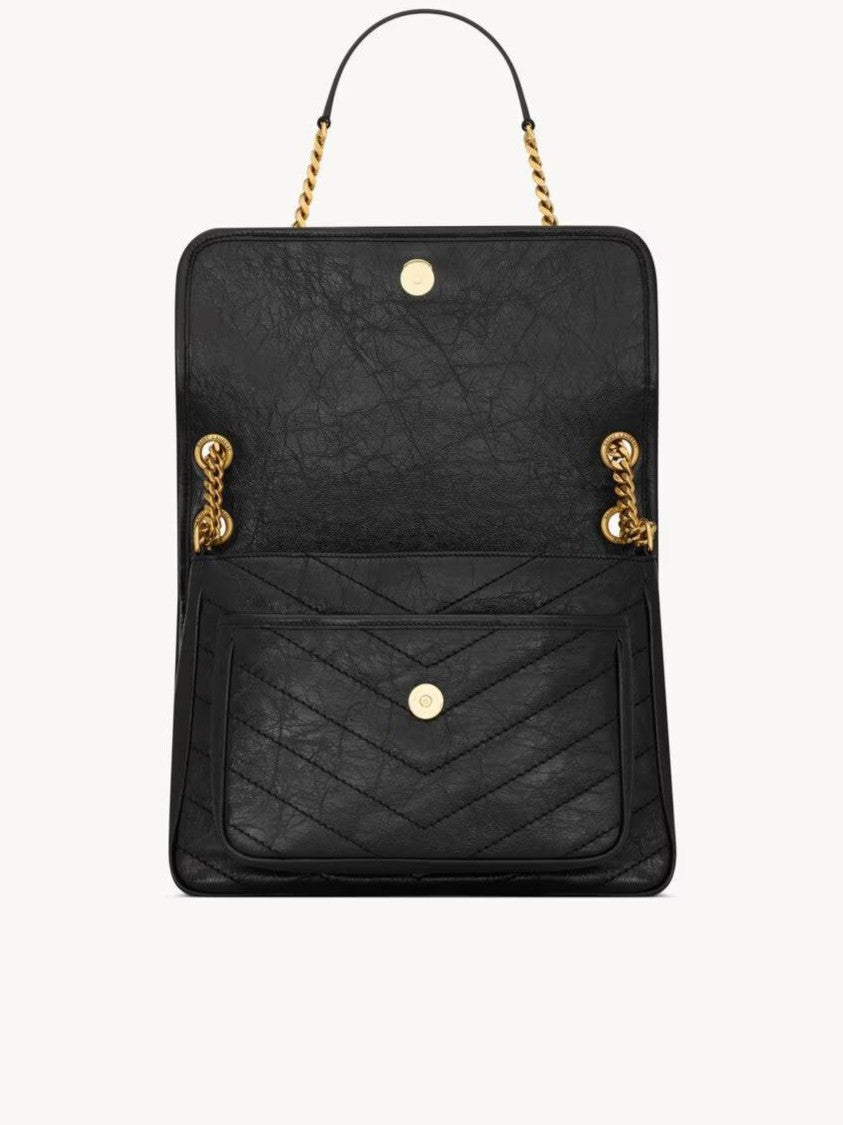 Saint Laurent Niki M Chevron-Quilted Chain Shoulder Bag