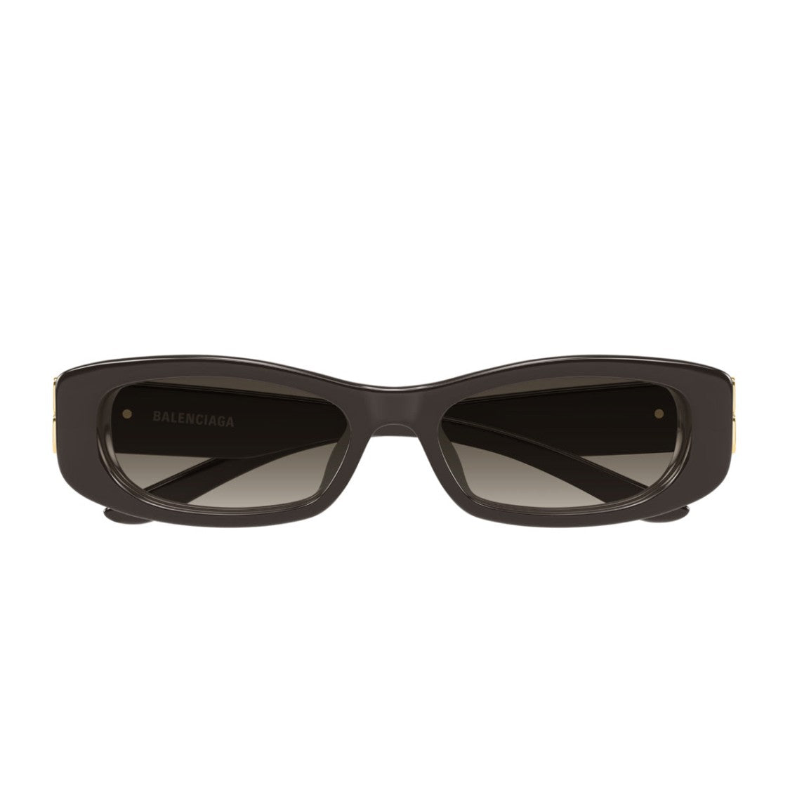 Balenciaga Everyday Rectangular Brown Grey Recycled Acetate Sunglasses