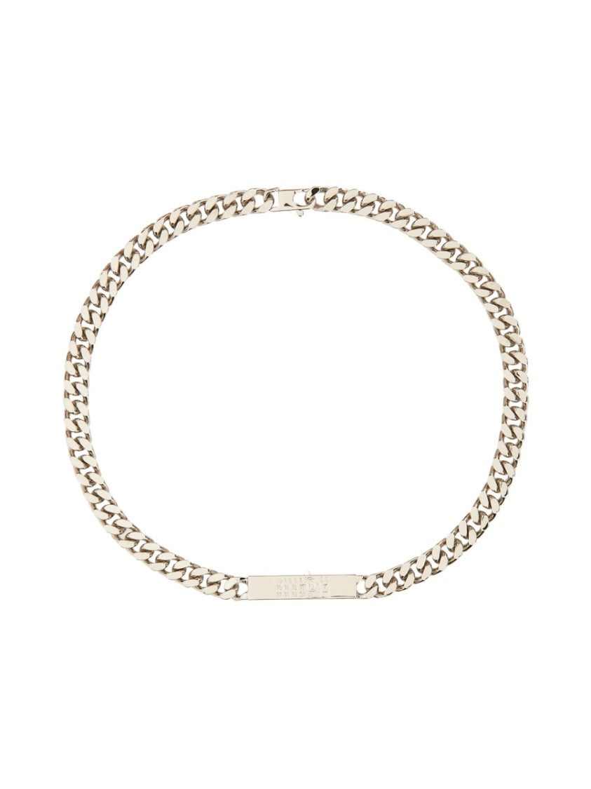 Mm6 By Maison Margiela Logo Plaque Necklace