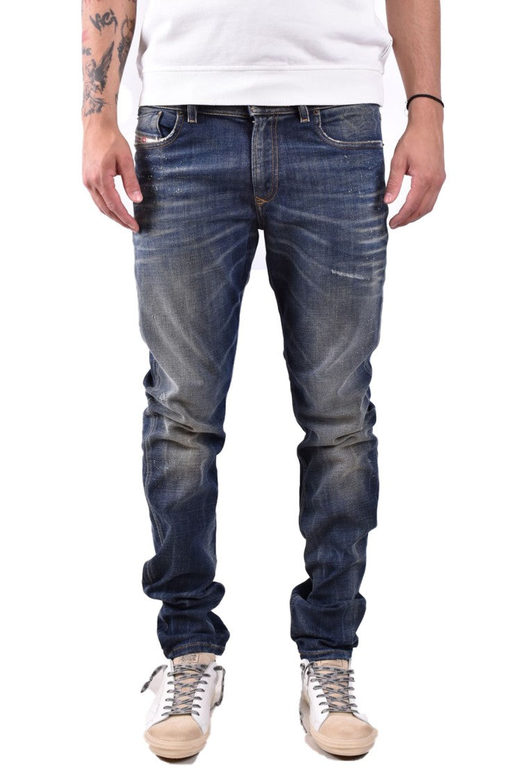 Diesel Grey Cotton-Elastane Distressed Jeans
