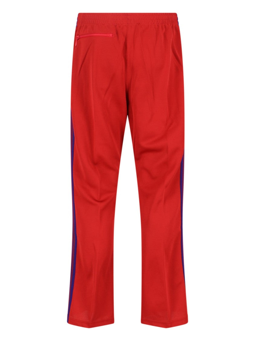 Needles Classic Tailored Red Trousers With Straight Leg Cut