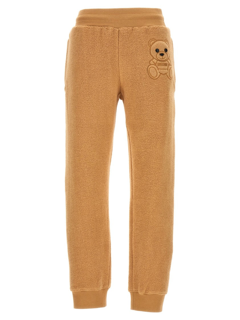 Moschino Soft Cotton Joggers With Teddy Bear Embroidery