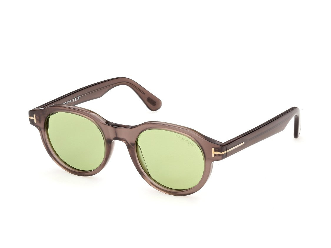 Tom Ford Gold Ft1404 Round Acetate Sunglasses