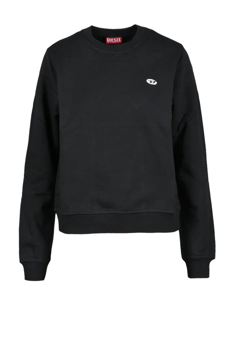 Diesel Black Cropped Cotton Sweatshirt