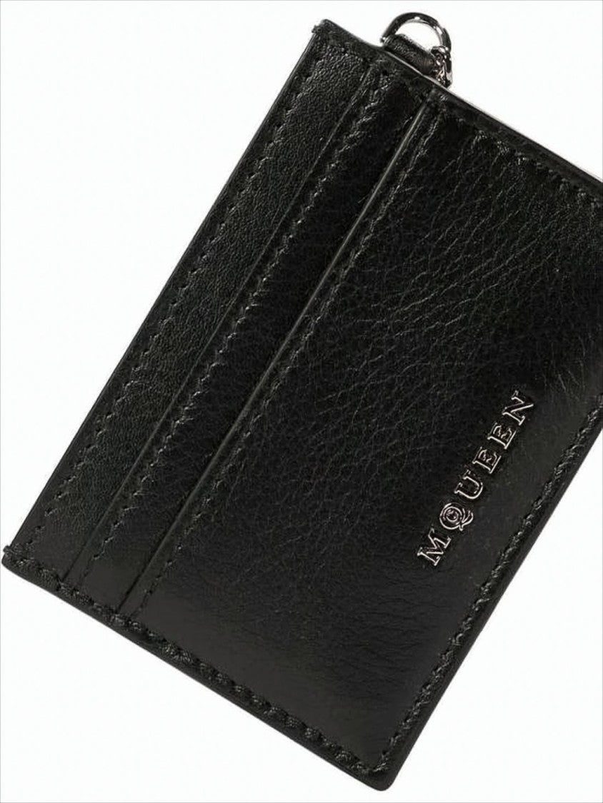 Alexander Mcqueen Rectangular Card Wallet With Metallic Detail