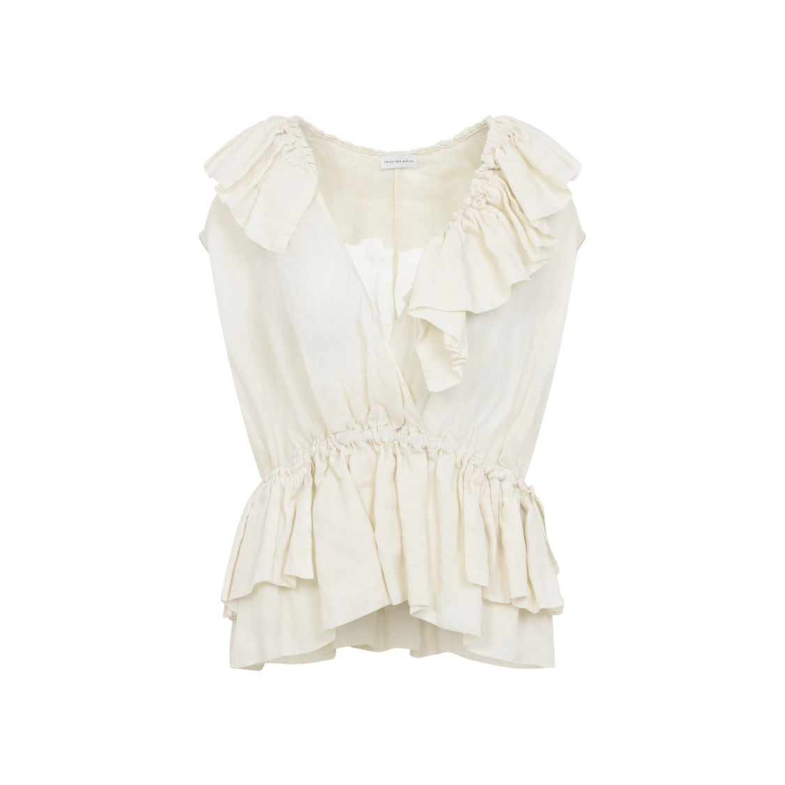 Dries Van Noten Sleeveless Ruffled Peplum Top