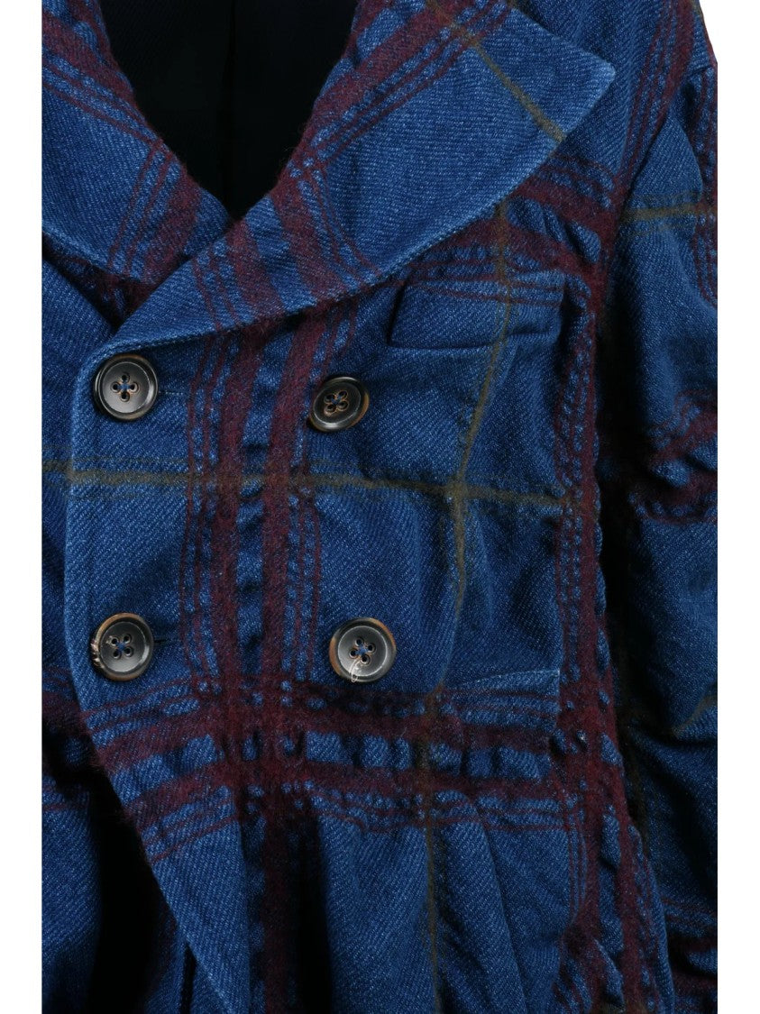 Vivienne Westwood Anglomania Blue Cotton-Blend Double-Breasted Coat