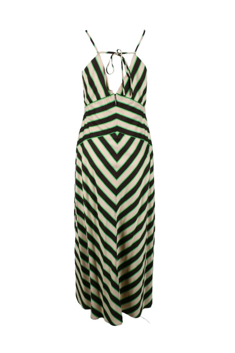 Msgm Long Dress - Beige/Black