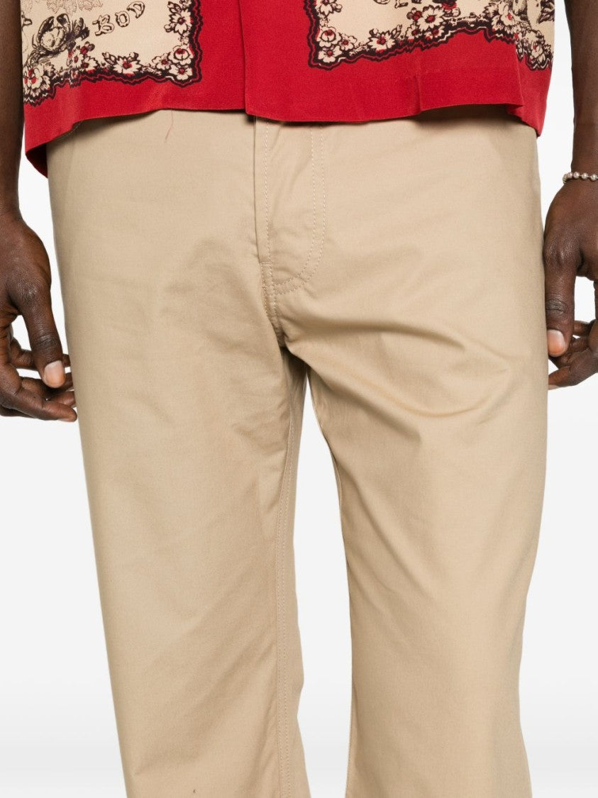 Moschino Brown Silk And Nylon Tailored Trousers