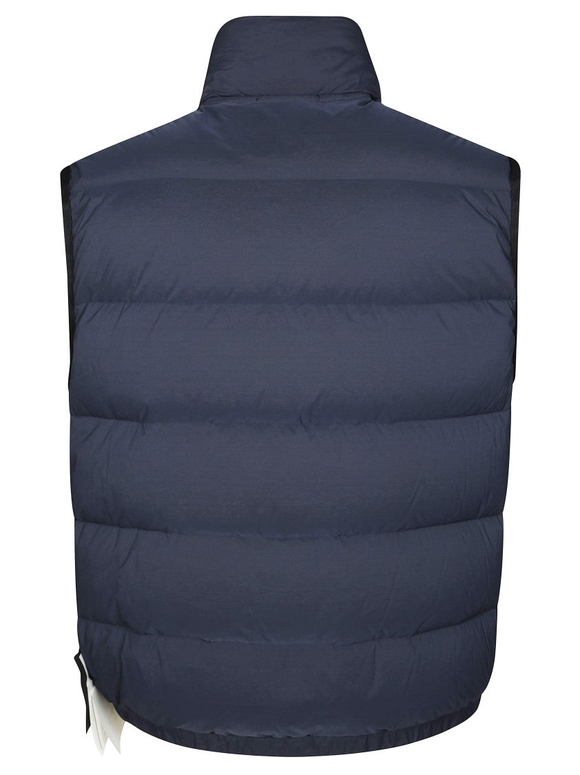 Stone Island Quilted High-Collar Sleeveless Jacket With Zip Closure