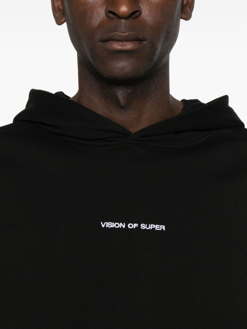 Vision Of Super Maglie Nero Sweatshirt With Flame Graphics