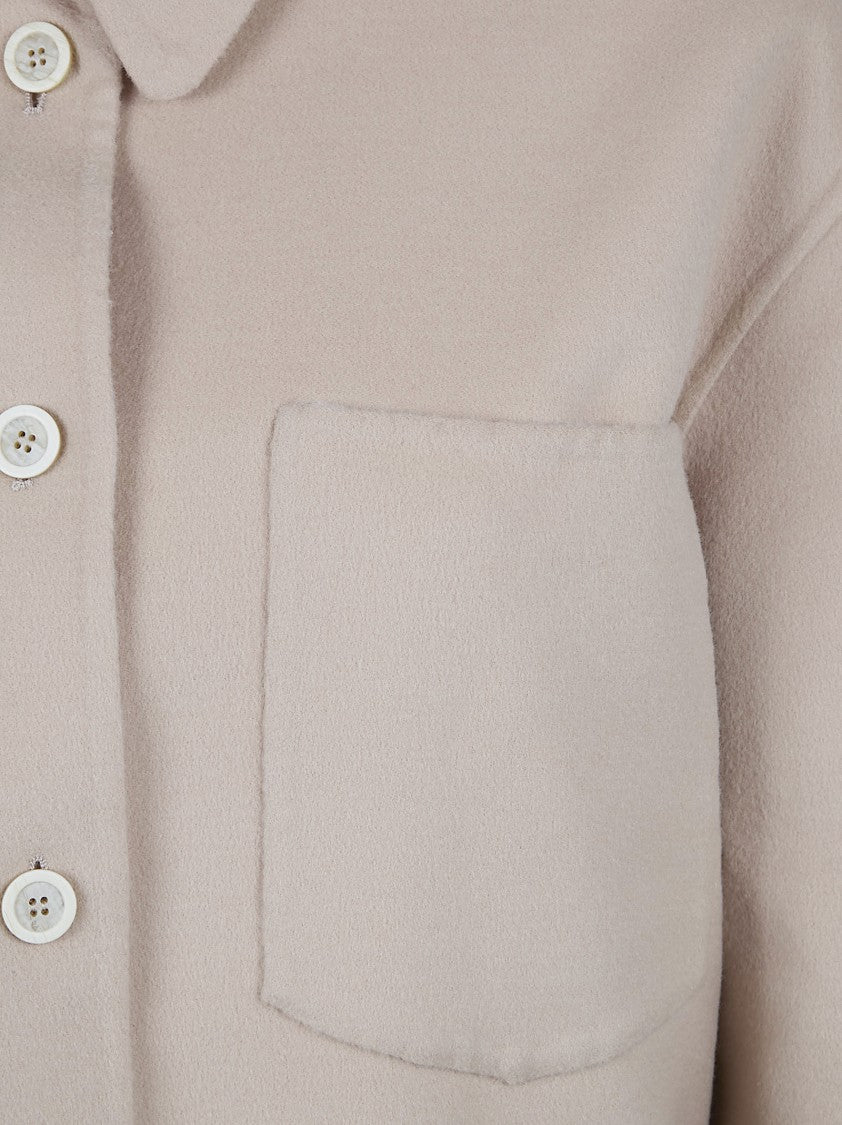 Fabiana Filippi Long Oversized Shirt In Double Wool Fabric