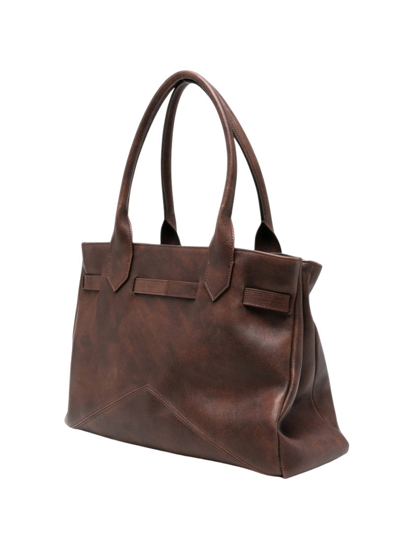 Ballantyne Dark Brown Calf Leather Shoulder Bag With Gold-Tone Hardware