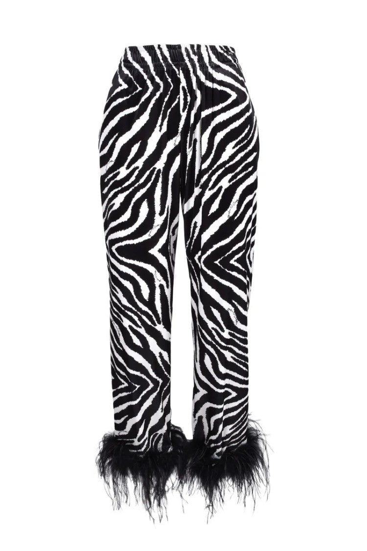 Giulia N Giulia N Polyester Stretch Trousers - White/Black