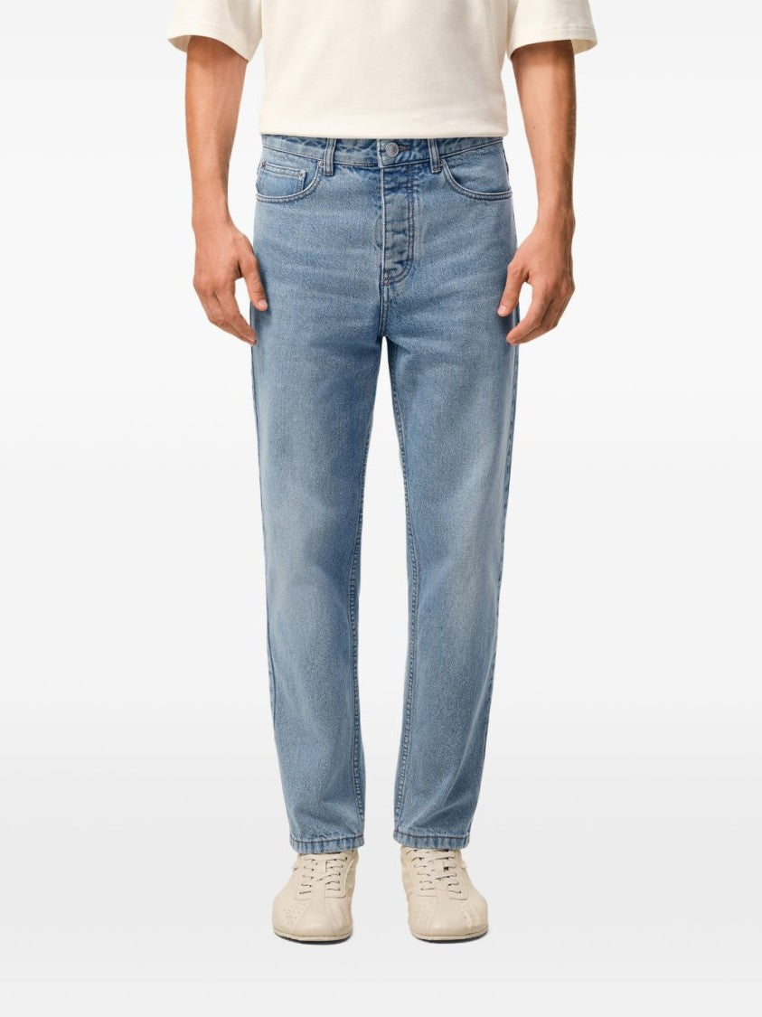 Ami Paris Classic Straight-Leg Jeans With Signature Monogram Motif