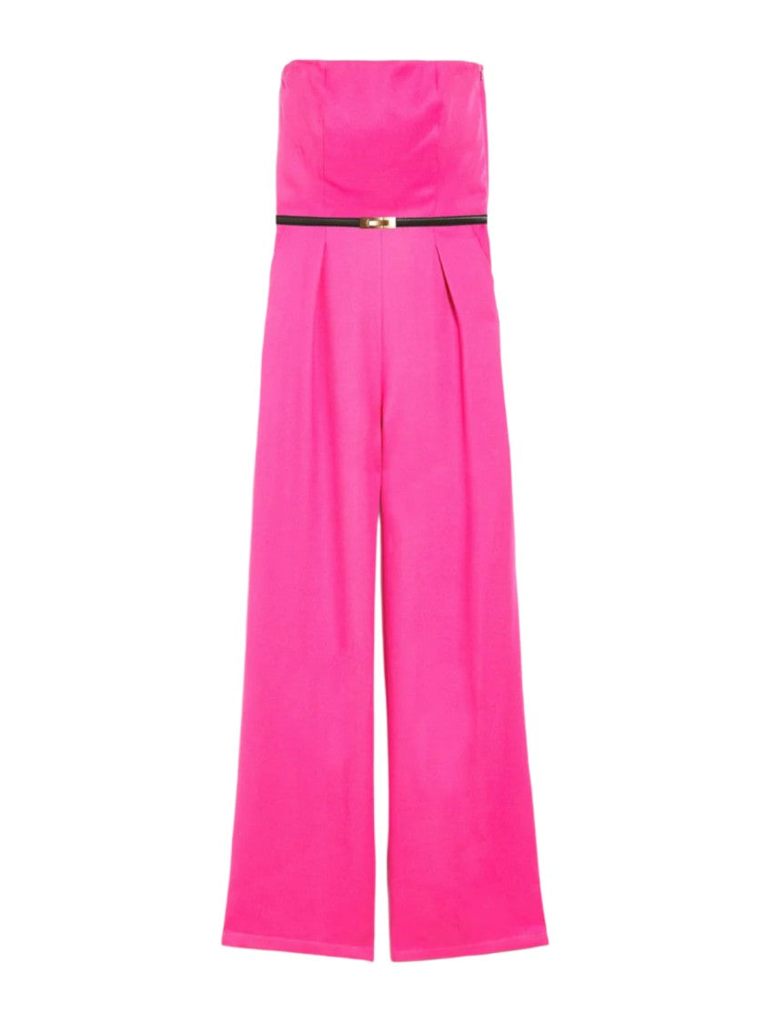 Max Mara Wide-Leg Strapless Jumpsuit With Fitted Bodice