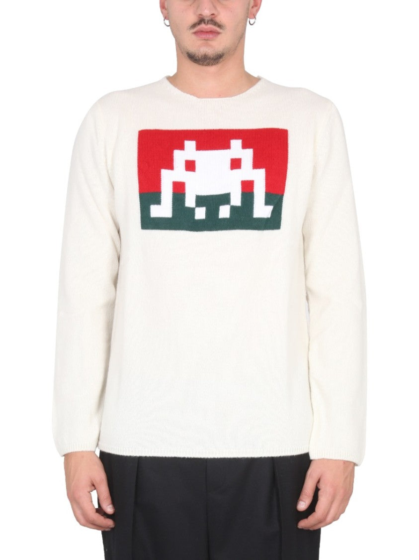 Comme Des Garçons Pixelated Graphic Wool Jersey