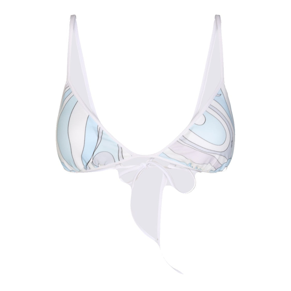 Emilio Pucci Triangle Bikini Top With Wavy Pattern And Adjustable Straps