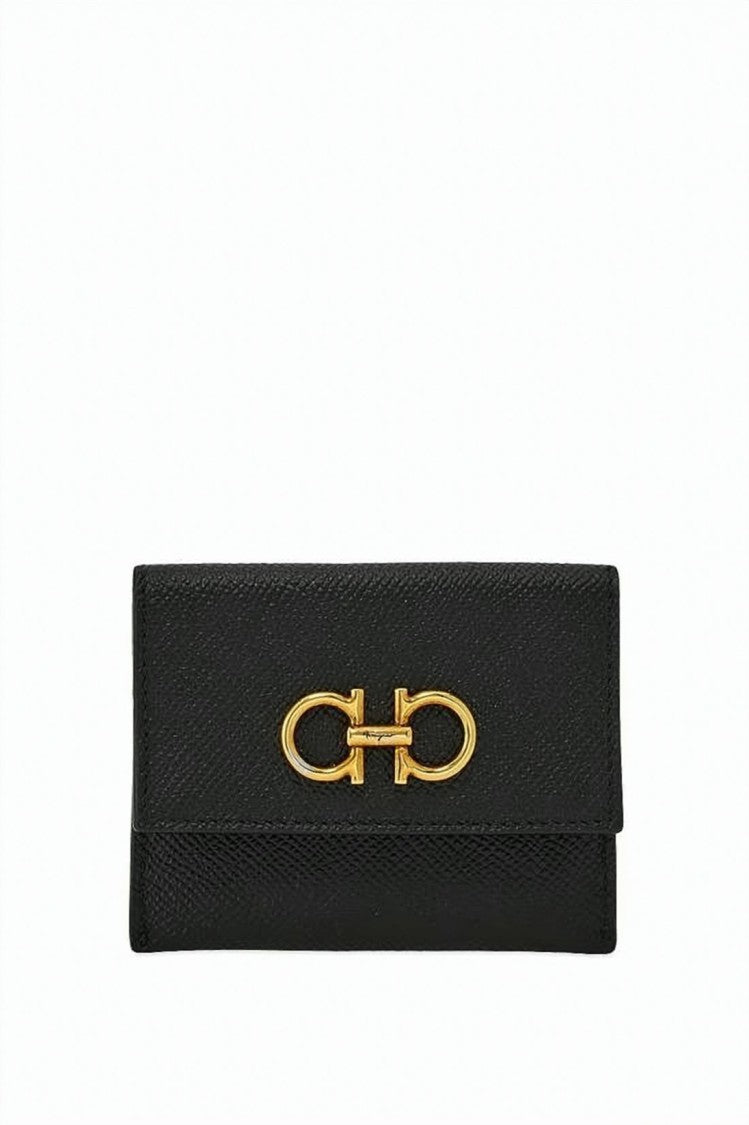 Salvatore Ferragamo Textured Calf Leather Card Wallet