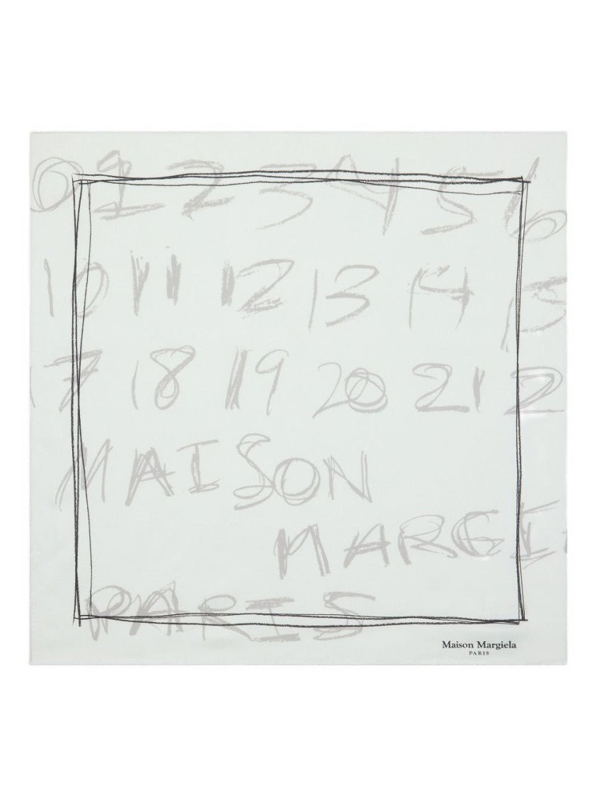 Maison Margiela Silk Scarf With Handwritten Detail