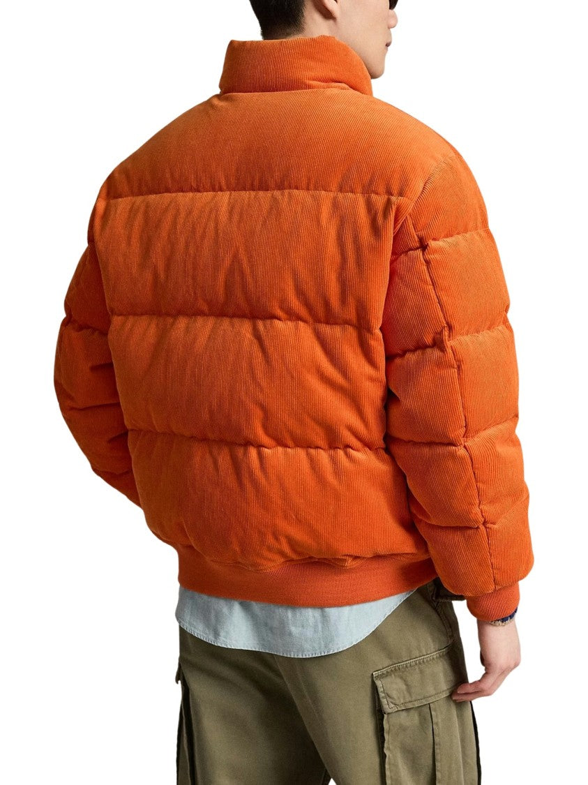 Polo Ralph Lauren Orange Corduroy Quilted Puffer Jacket