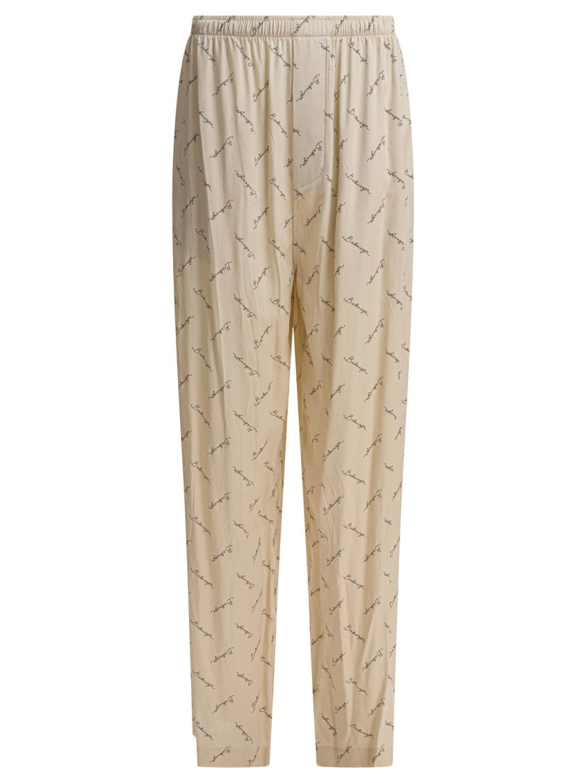 Balenciaga Relaxed Fit Trousers With Subtle All-Over Print