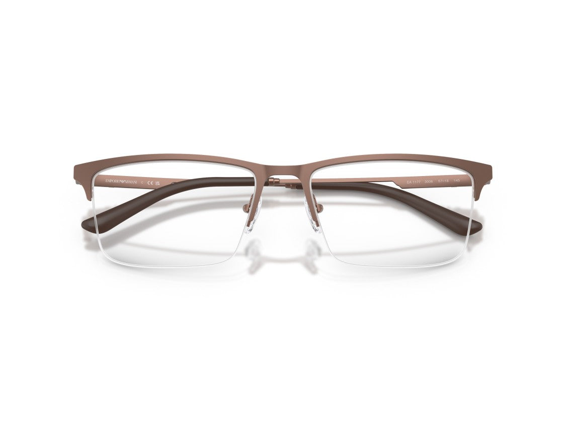 Emporio Armani Brown 0Ea1177 Semi-Rimless Metal Sunglasses