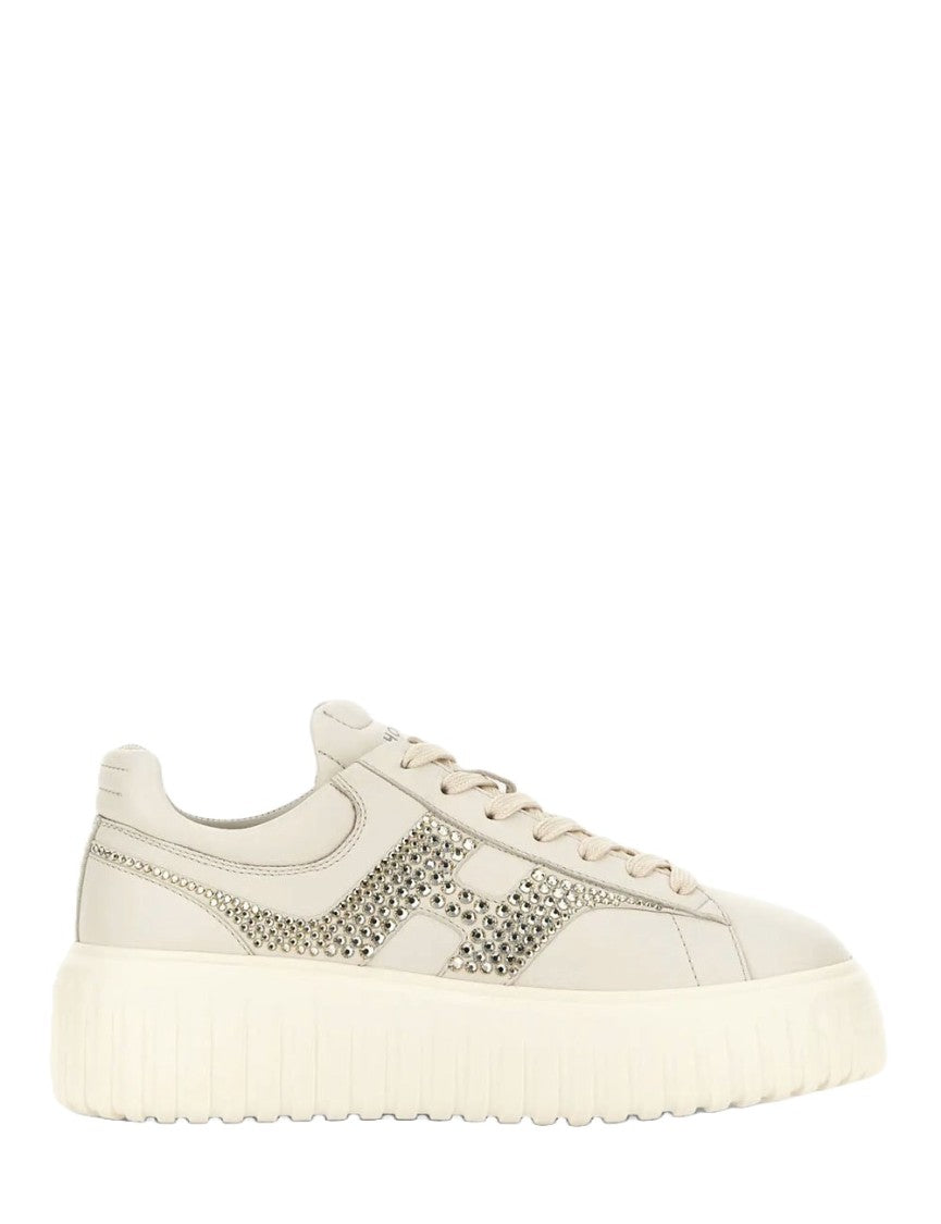 Hogan H-Stripes H Strass Sneakers With Crystal Embellishments
