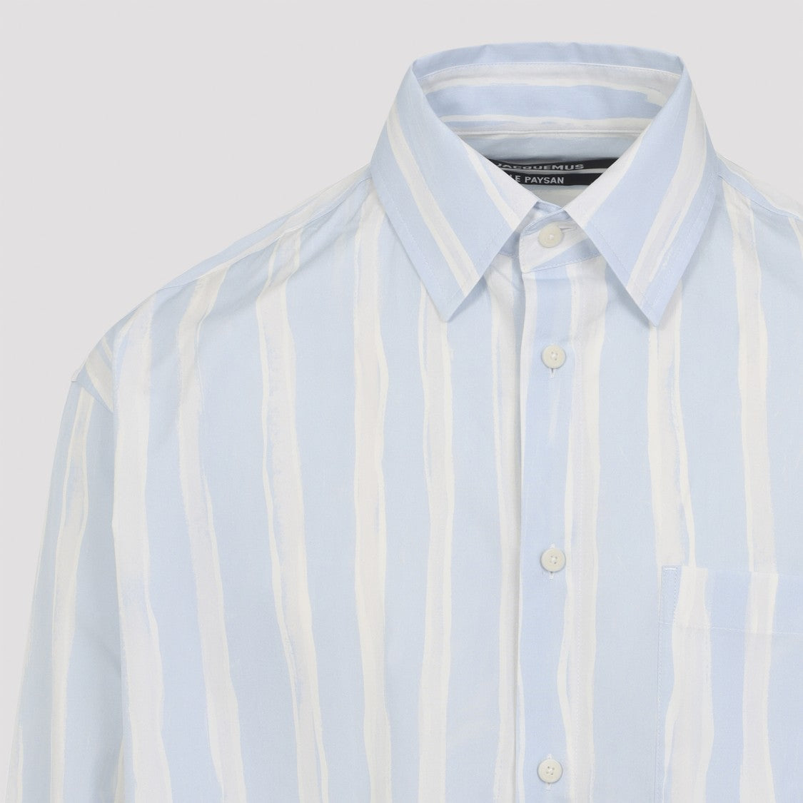 Jacquemus The Camargue Beige And Light Blue Cotton Shirt