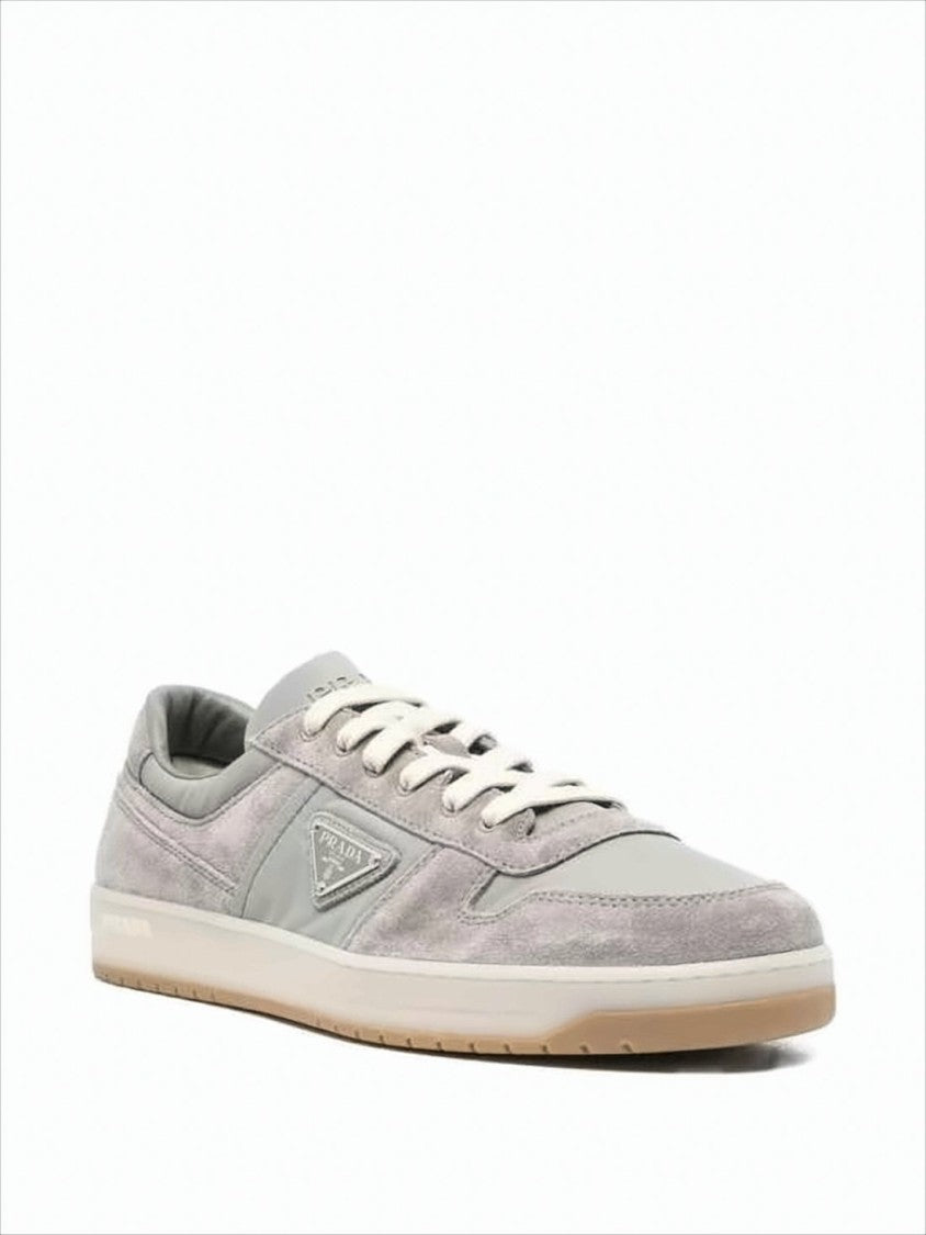 Prada Low-Top Grey Sneakers With Suede