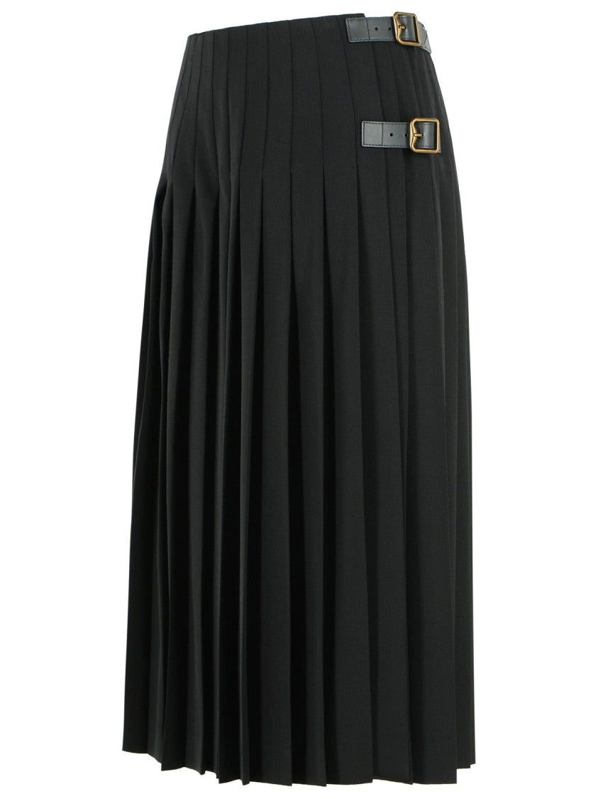 Burberry 'Lucette' Black Wool Midi Skirt