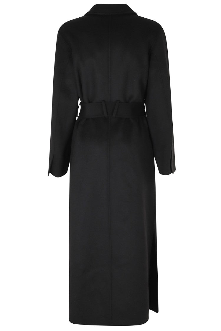 Ivy & Oak Black Classic Lapel Long Wool Coat
