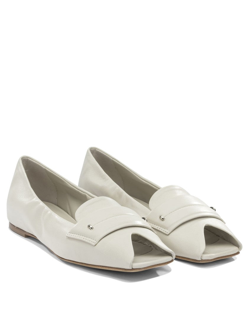Halmanera Pointed Toe Loafers With Decorative Strap And Metal Accents