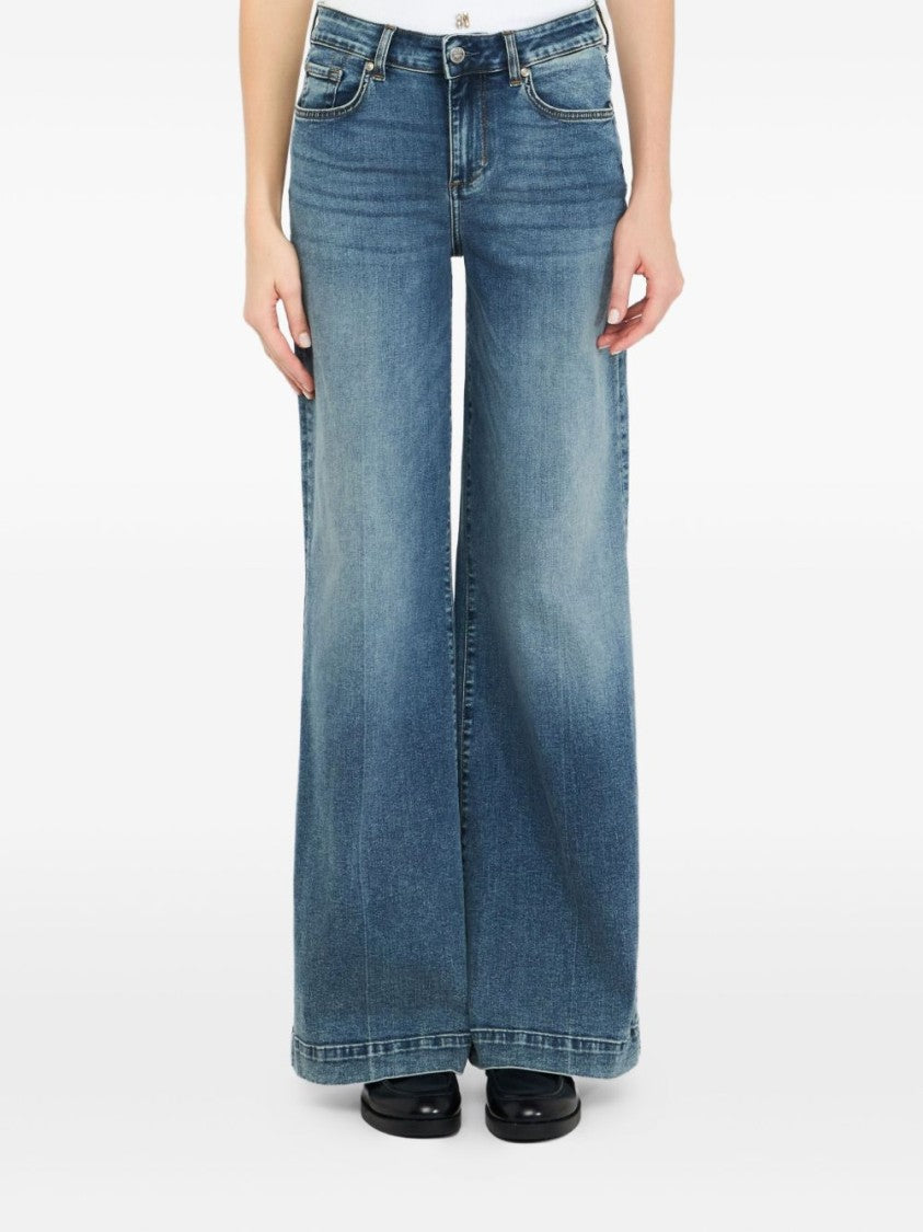 Liu Jo Wide-Leg Blue Jeans With High Waist