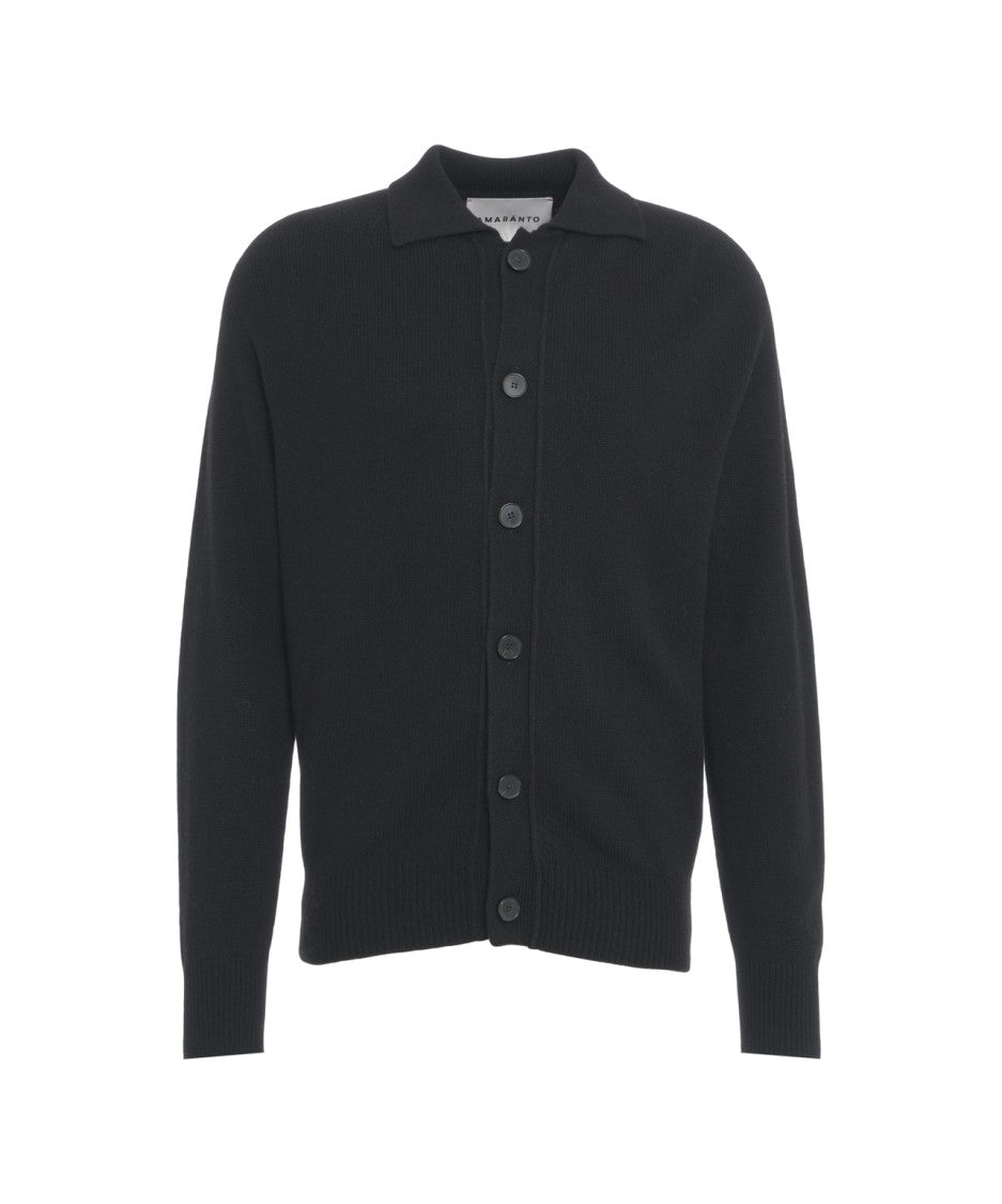 Amaranto Cardigan With Polo Collar And Full Button Closure