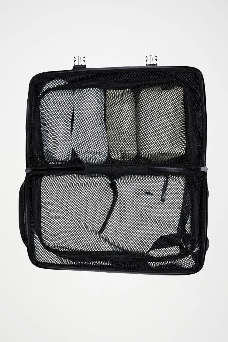 Rains Black Texel Cabin Bag Trolley Suitcase